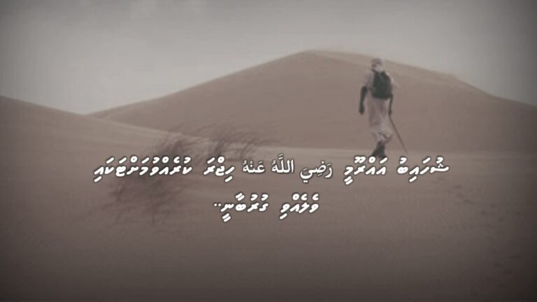 ޝުހައިބު އައްރޫމީ رَضِيَ اللَّهُ عَنْهُ ހިޖްރަކުރެއްވުމަށް ޓަކައި ވެލެއްވި ގުރުބާނީ